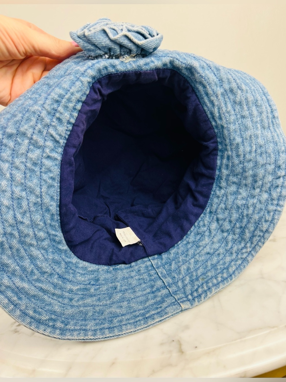 VTG 90s Blossom Hat - Rose Floral Denim Bucket Hat – One Size - Picture 7 of 13